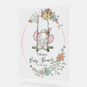 Personalisierte Babydusche mit Niedlichem Elefant Acrylschild (Winkel)