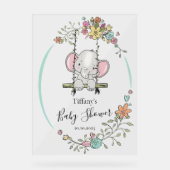 Personalisierte Babydusche mit Niedlichem Elefant Acrylschild (Vorderseite)