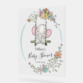 Personalisierte Babydusche mit Niedlichem Elefant Acrylschild (Winkel)