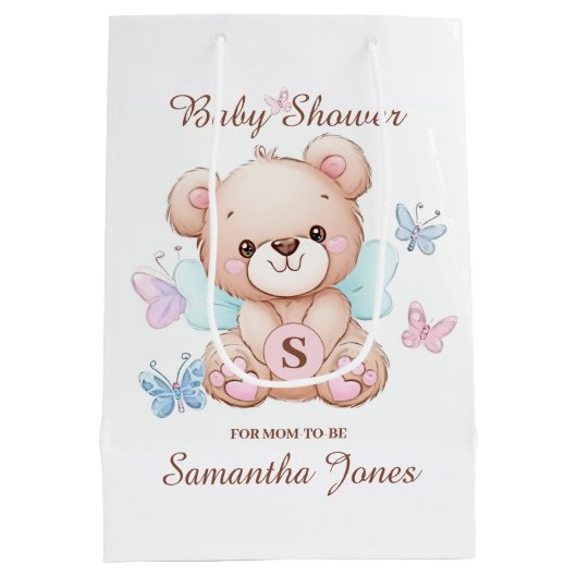 Personalisierte Babydusche Mittlere Geschenktüte (Rückseite)