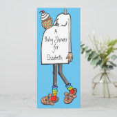 Personalisierte Babydusche Mittlere Hautfone Einladung (Stehend Vorderseite)