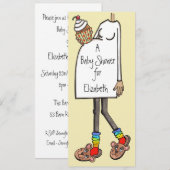 Personalisierte Babydusche Mittlere Hautfone Einladung (Vorne/Hinten)