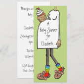 Personalisierte Babydusche Mittlere Hautfone Einladung (Vorne/Hinten)