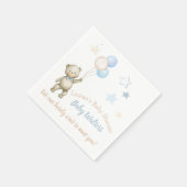 Personalisierte Babydusche Napkins Teddy Bear Serviette (Ecke)