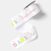Personalisierte Babydusche Satinband (Rückseite)