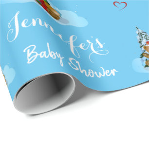 Personalisierte Babydusche Teddy Bear Boy Geschenkpapier