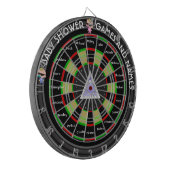 Personalisierte Babyduschennamen und -spiele Dartscheibe (Vorderseite Links)