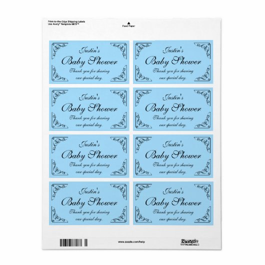 Personalisierte Babyduschflaschen-Etiketten (Vorne)