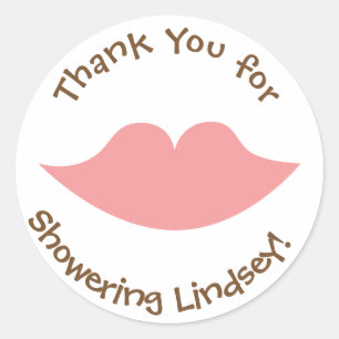 Personalisierte Babyduschkleber - Lips-Thema Runder Aufkleber