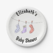 Personalisierte Babyduschpapier-Teller Pappteller (Vorderseite)