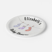 Personalisierte Babyduschpapier-Teller Pappteller (Schrägansicht)