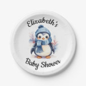 Personalisierte Babyduschpapier-Teller Pappteller (Vorderseite)