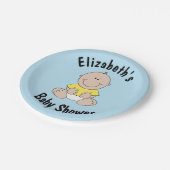 Personalisierte Babyduschpapier-Teller Pappteller (Schrägansicht)