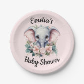 Personalisierte Babyduschpapier-Teller Pappteller (Vorderseite)