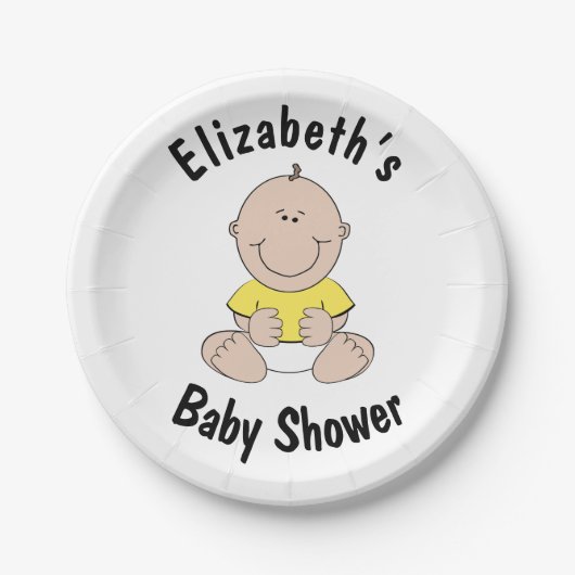 Personalisierte Babyduschpapier-Teller Pappteller (Vorderseite)