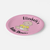 Personalisierte Babyduschpapier-Teller Pappteller (Schrägansicht)