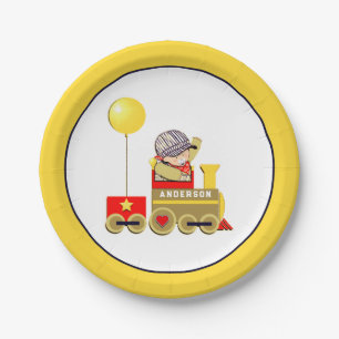 Personalisierte Babyduschplatte Pappteller