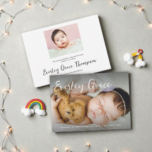 Personalisierte Babyfotos Elegantes Schriftname Ankündigung