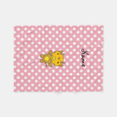 Personalisierte Babygiraffe Pink Polka Punkte Fleecedecke (Vorderseite (Horizontal))