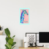 personalisierte Babygiraffe Poster (Heimbüro)