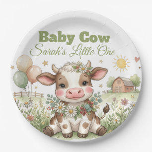 Personalisierte Babykuh-Baby-Party Pappteller