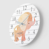 Personalisierte Babylephon-Uhr Große Wanduhr (Winkel)