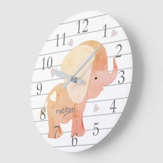 Personalisierte Babylephon-Uhr Große Wanduhr (Winkel)
