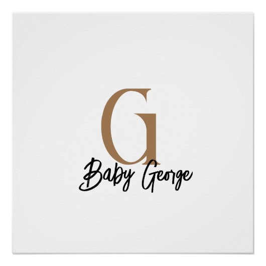 Personalisierte Babymonogramm-Unisex-Namen Poster (Vorderseite)