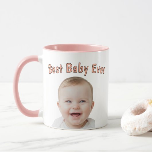 Personalisierte Babymug mit Babyfoto Tasse (Mit Donut)