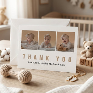 Personalisierte Babyparty-Dankeskkarte mit Foto Einladung