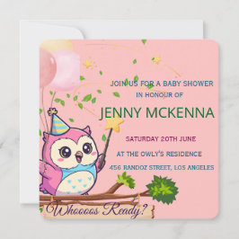 Personalisierte Babyparty-Einladung, Eulen-Design Einladung