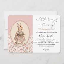 Personalisierte Babyparty-Einladung, Vintage-Häsch