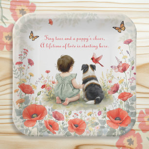 Personalisierte Babyparty für Baby Mädchen und ihr Pappteller