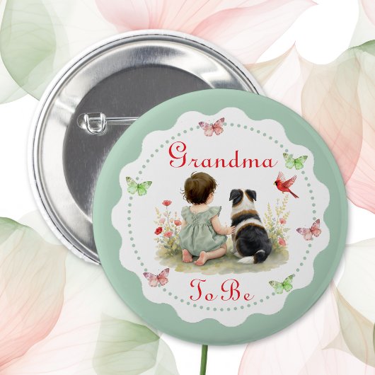 Personalisierte Babyparty | Oma wird Großmutter Button