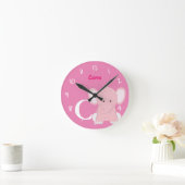 Personalisierte Babypastete rosa Uhr (Zuhause)