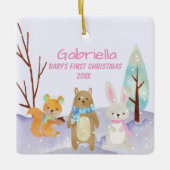 Personalisierte Babys erste Keramikornament (Vorderseite)