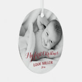 Personalisierte Babys Erstes Weihnachtsfest Foto O Ornament Aus Metall (Vorderseite Rechts)