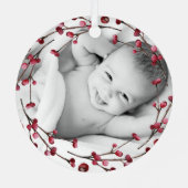 Personalisierte Babys Erstes Weihnachtsfest Foto O Ornament Aus Metall (Rückseite)