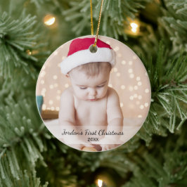 Personalisierte Babys Erstes Weihnachtsjahr Foto J Keramik Ornament