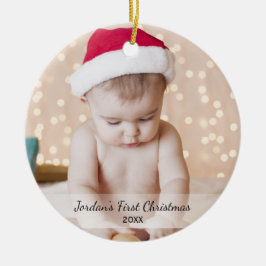 Personalisierte Babys Erstes Weihnachtsjahr Foto J Keramik Ornament
