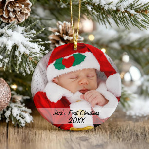Personalisierte Babys Erstes Weihnachtsjahr Foto J Ornament Aus Glas