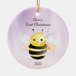 Personalisierte Baby's First Christmas Bumble Keramik Ornament