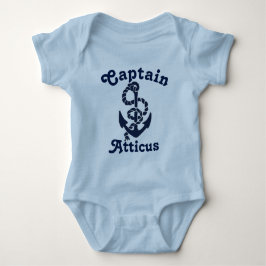 Personalisierte Babys Name Navy Blue Nautic Captai Baby Strampler