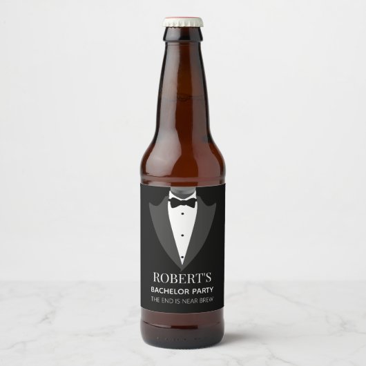 Personalisierte Bachelor-Partei Bierflaschenetikett (Vorderseite)
