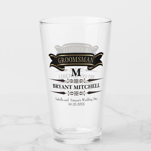 Personalisierte Bachelor-Partei Glas (Rückseite)