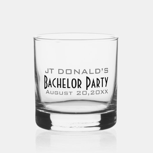 Personalisierte Bachelor-Partei Whiskyglas (Vorderseite)