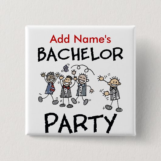 Personalisierte Bachelor-Party-Tasten Button (Vorderseite)
