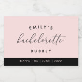 Personalisierte Bachelorette Bubbly Mini Champs Schaumweinetikett (Einzelnes Label)