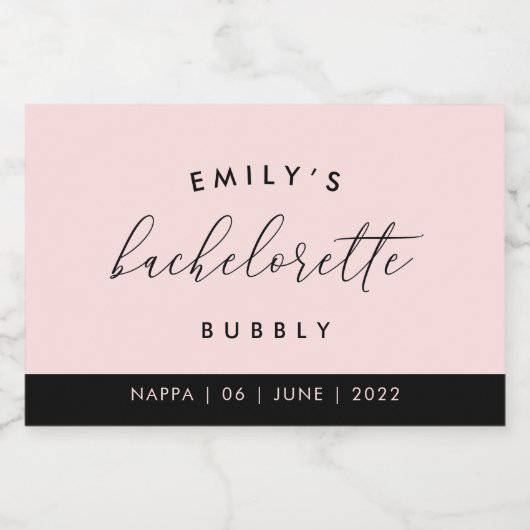 Personalisierte Bachelorette Bubbly Mini Champs Schaumweinetikett (Einzelnes Label)