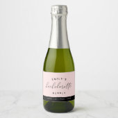 Personalisierte Bachelorette Bubbly Mini Champs Schaumweinetikett (Vorderseite)
